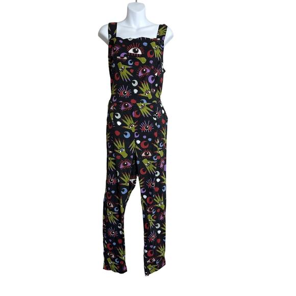 Nooworks Overalls in Witchy Ways Sleeveless Jumpsuit Overalls Size Large - Picture 1 of 6